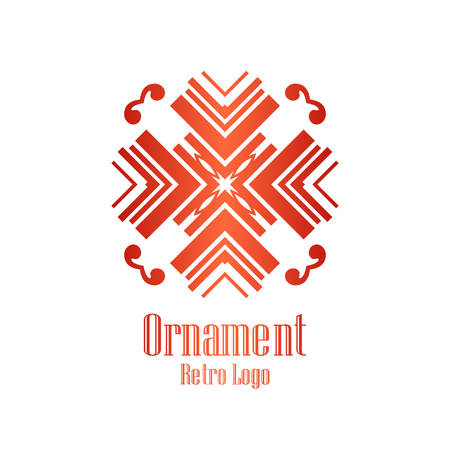 Luxury antique art deco minimal geometric vintage linear vector logo, badgeのイラスト素材