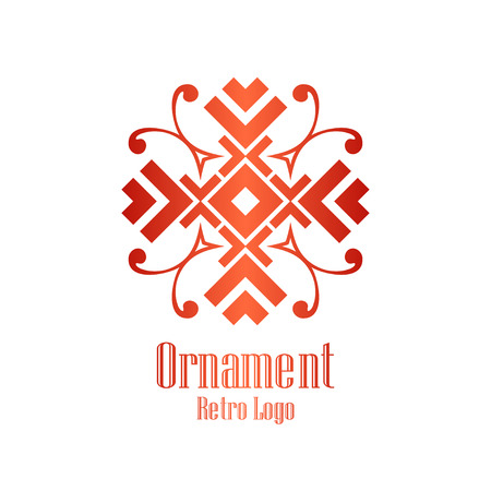 Luxury antique art deco minimal geometric vintage linear vector logo, badgeのイラスト素材