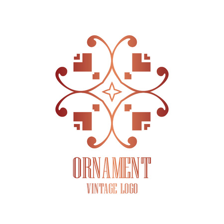 Luxury antique art deco minimal geometric vintage linear vector logo, badgeのイラスト素材