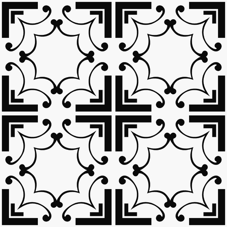 Abstract Art Deco Tiles Seamless Vector Pattern. Geometric texture. Repeating background.のイラスト素材