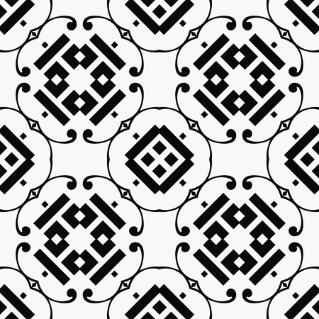 Abstract Art Deco Tiles Seamless Vector Pattern. Geometric texture. Repeating background.のイラスト素材