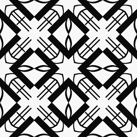 Abstract Art Deco Tiles Seamless Vector Pattern. Geometric texture. Repeating background.のイラスト素材