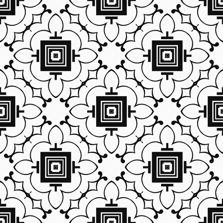 Abstract Art Deco Tiles Seamless Vector Pattern. Geometric texture. Repeating background.のイラスト素材
