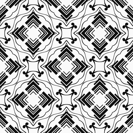 Abstract Art Deco Tiles Seamless Vector Pattern. Geometric texture. Repeating background.のイラスト素材