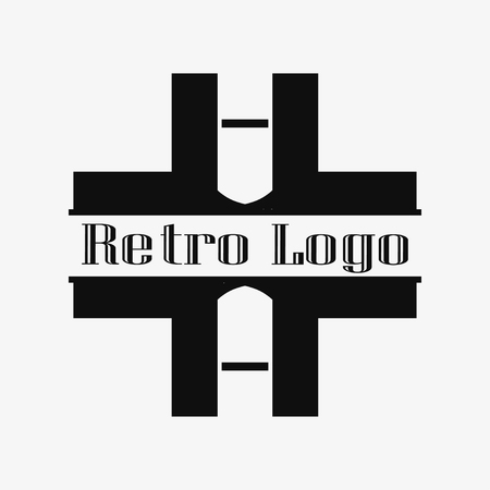 Luxury antique art deco monochrome hipster minimal ornamental geometric vintage linear vector frame , border , label for logo, badge designのイラスト素材