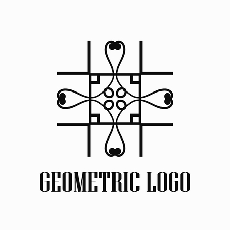 Art deco monochrome luxury antique hipster minimal geometric vintage linear vector logo, badge design for club, bar, cafe, restaurant, hotel, boutiqueのイラスト素材