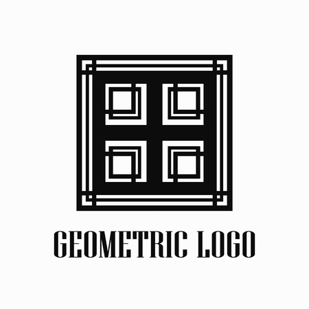 Art deco monochrome luxury antique hipster minimal geometric vintage linear vector logo, badge design for club, bar, cafe, restaurant, hotel, boutiqueのイラスト素材