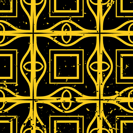 Vector modern tiles pattern. Abstract art deco seamless monochrome backgroundのイラスト素材