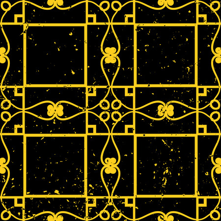 Vector modern tiles pattern. Abstract art deco seamless monochrome backgroundのイラスト素材