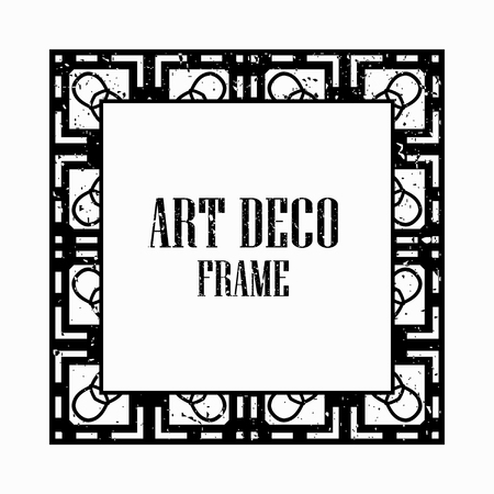 Vintage retro style invitation in Art Deco. Art deco border and frame. Creative template in style of 1920s. Vector illustration eps 10のイラスト素材