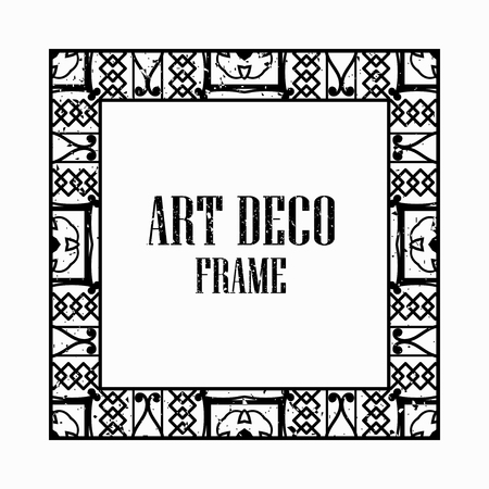 Vintage retro style invitation in Art Deco. Art deco border and frame. Creative template in style of 1920s. Vector illustration eps 10のイラスト素材