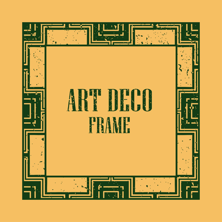 Vintage retro style invitation in Art Deco. Art deco border and frame. Creative template in style of 1920s. Vector illustration eps 10のイラスト素材