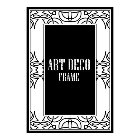 Vintage retro style invitation in Art Deco. Art deco golden border and frame. Creative template in style of 1920s. Vector illustration. EPS 10のイラスト素材