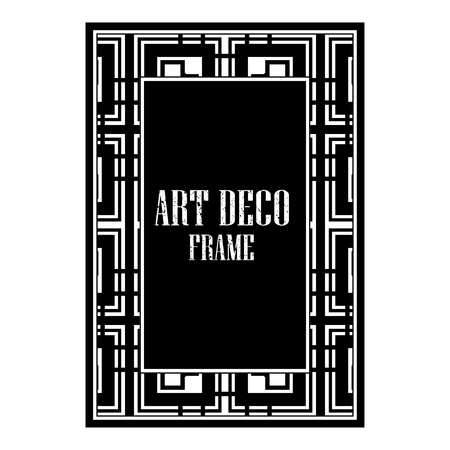Vintage retro style invitation in Art Deco. Art deco golden border and frame. Creative template in style of 1920s. Vector illustration. EPS 10のイラスト素材