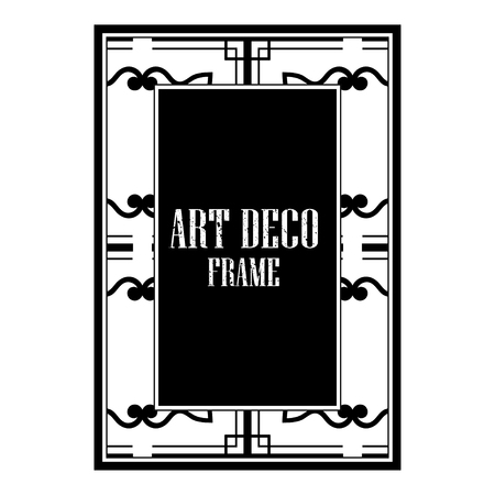 Vintage retro style invitation in Art Deco. Art deco golden border and frame. Creative template in style of 1920s. Vector illustration. EPS 10のイラスト素材