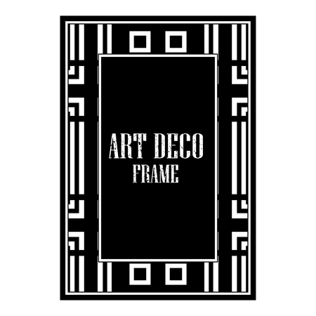 Vintage retro style invitation in Art Deco. Art deco golden border and frame. Creative template in style of 1920s. Vector illustration. EPS 10のイラスト素材