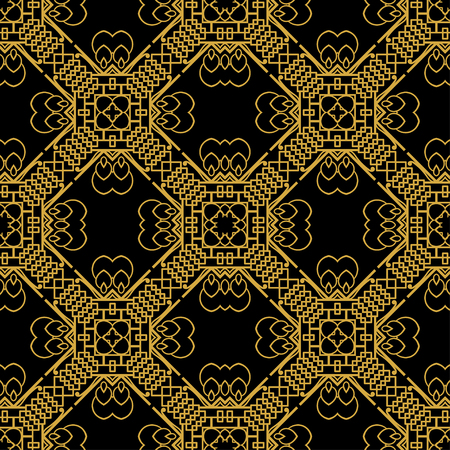 Abstract seamless retro art deco vintage ornamental backgroundのイラスト素材