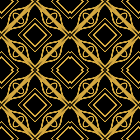 Abstract seamless retro art deco vintage ornamental backgroundのイラスト素材