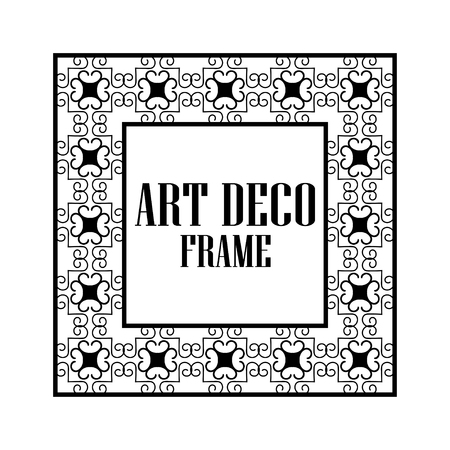 Art deco vintage border frame. Retro design template. Vector illustrationのイラスト素材