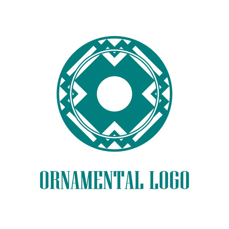 Geometrical art. Circle ornamental logo icon. Deco vector design.のイラスト素材