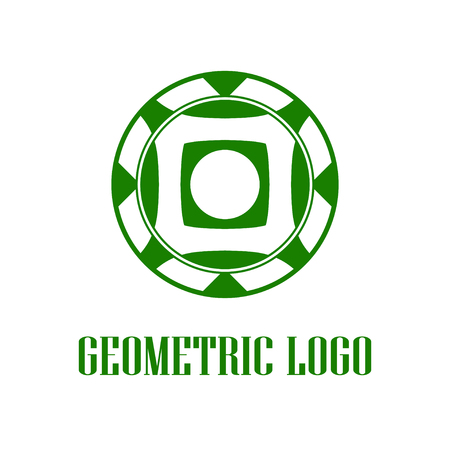 Geometrical art. Circle ornamental logo icon. Deco vector design.のイラスト素材