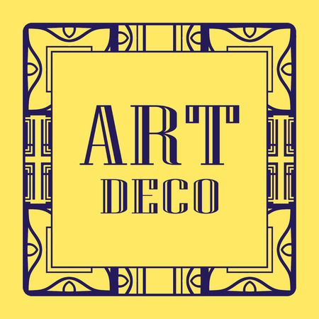 Vintage invitation frame in art deco. Retro style border frame and label. Old retro vintage deco art designのイラスト素材