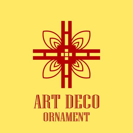Geometric ornamental retro vintage art deco logo for design and decoration. Vintage retro ornamental deco art design. Retro art for beautiful design.のイラスト素材