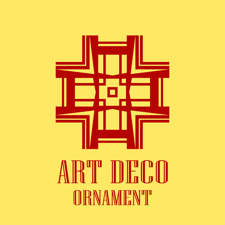 Geometric ornamental retro vintage art deco logo for design and decoration. Vintage retro ornamental deco art design. Retro art for beautiful design.のイラスト素材