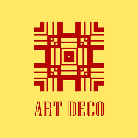 Geometric ornamental retro vintage art deco logo for design and decoration. Vintage retro ornamental deco art design. Retro art for beautiful design.のイラスト素材