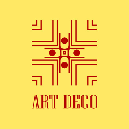 Geometric ornamental retro vintage art deco logo for design and decoration. Vintage retro ornamental deco art design. Retro art for beautiful design.のイラスト素材