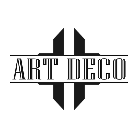 Geometric ornamental retro vintage art deco ornament, logo, badge, border frame for design and decoration. Vintage retro ornamental deco art design for logo, frame, border and badge. Retro art design.のイラスト素材