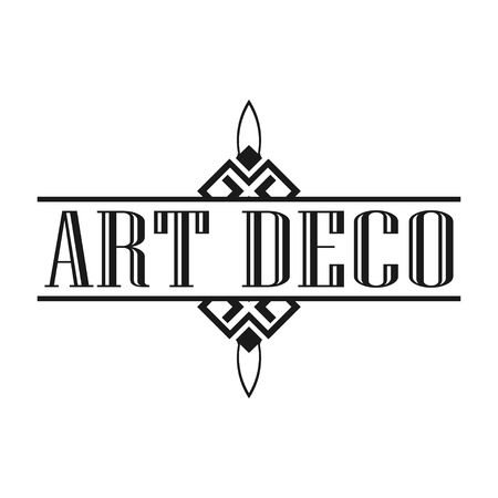 Geometric ornamental retro vintage art deco ornament, badge, border frame for design and decoration. Vintage retro ornamental deco art design for frame, border and badge. Retro art design.のイラスト素材