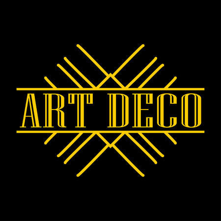 Geometric ornamental retro vintage art deco ornament, badge, border frame for design and decoration. Vintage retro ornamental deco art design for frame, border and badge. Retro art design.のイラスト素材