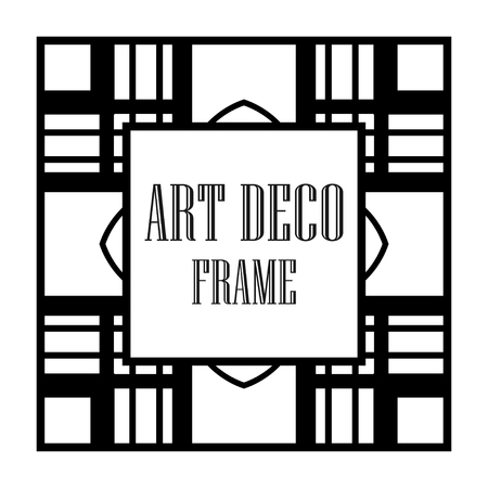 Art Deco vintage ornamental retro border frame. Old retro art deco element for vintage design. Retro art deco style.のイラスト素材