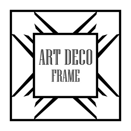 Art Deco vintage ornamental retro border frame. Old retro art deco element for vintage design. Retro art deco style.のイラスト素材