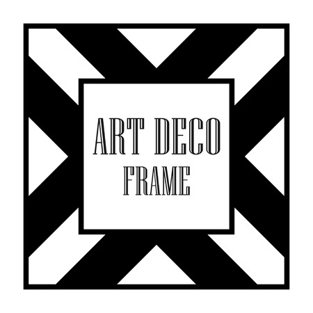 Art Deco vintage ornamental retro border frame. Old retro art deco element for vintage design. Retro art deco style.のイラスト素材