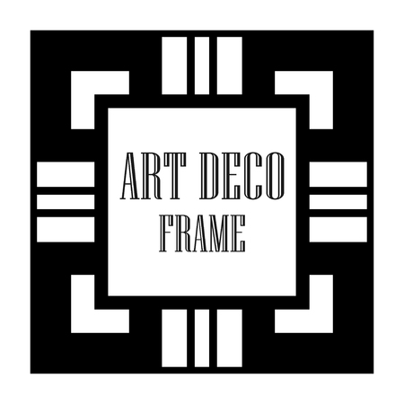 Art Deco vintage ornamental retro border frame. Old retro art deco element for vintage design. Retro art deco style.のイラスト素材