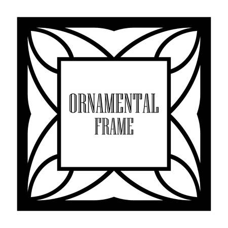 Art Deco vintage ornamental retro border frame. Old retro art deco element for vintage design. Retro art deco style.のイラスト素材