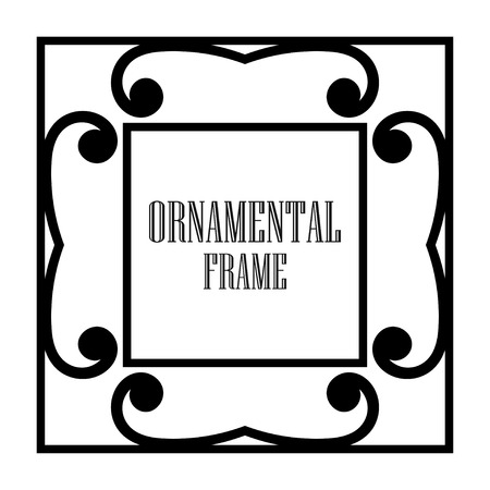 Art Deco vintage ornamental retro border frame. Old retro art deco element for vintage design. Retro art deco style.のイラスト素材