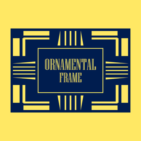 Vector geometric frame in Art Deco style. Abstract art deco vector element for designのイラスト素材