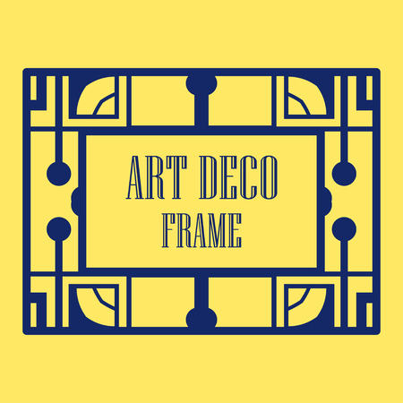Art deco ornamental border frame. Template for vintage design. Vector illustrationのイラスト素材