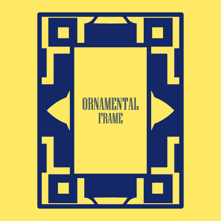 Art deco ornamental border frame. Template for vintage design. Vector illustrationのイラスト素材