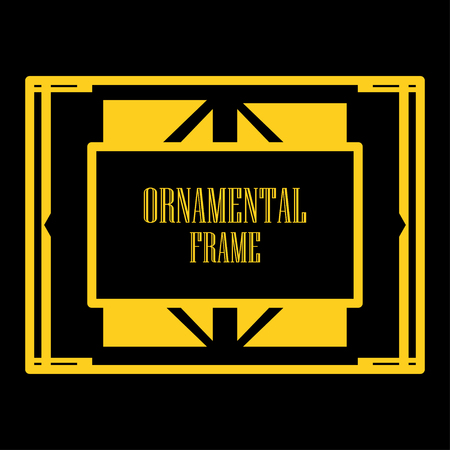 Art deco ornamental border frame. Template for vintage design. Vector illustrationのイラスト素材