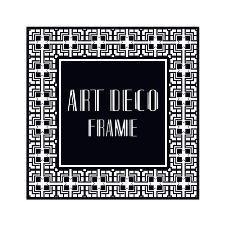Vintage retro ornamental art deco border frame. Geometric ornate element for designのイラスト素材
