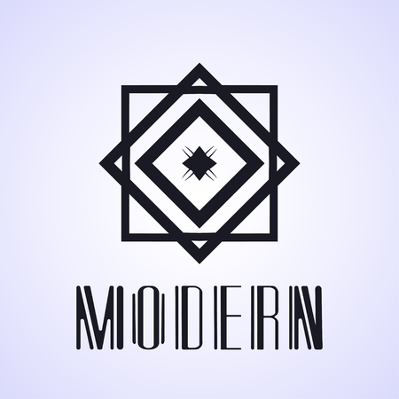 Vector geometric modern art deco style logo decorationのイラスト素材