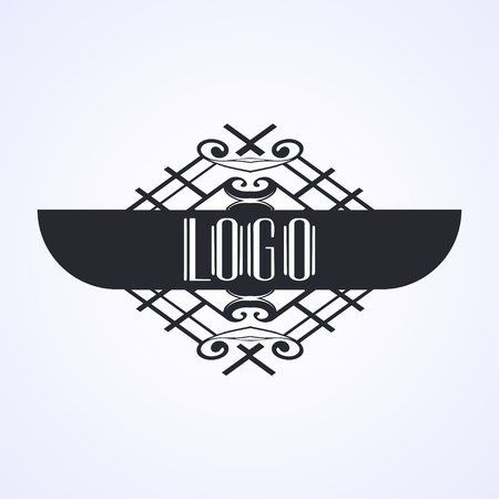 Modern art deco vintage badge logo design vector illustrationのイラスト素材