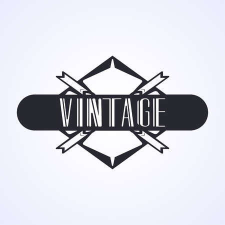 Modern art deco vintage badge logo design vector illustrationのイラスト素材