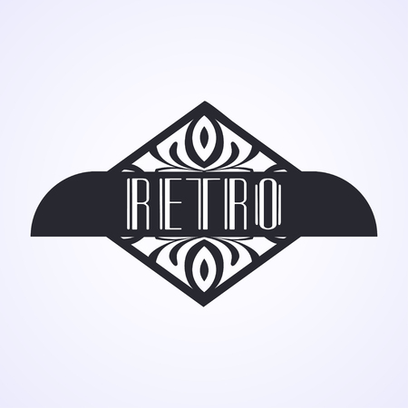 Luxury antique modern art deco monochrome hipster minimal geometric vintage vector frame , border , label for your logo, badge or crest for club, bar, cafe, restaurant, hotel, boutiqueのイラスト素材