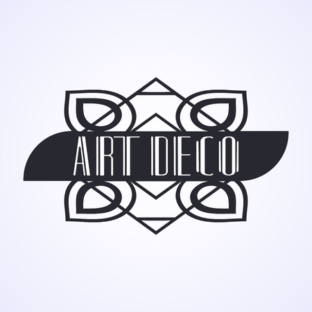 Vintage modern art deco frame design for labels, banner, logo, emblem, apparel, t- shirts, sticker and other design object. Vector illustrationのイラスト素材