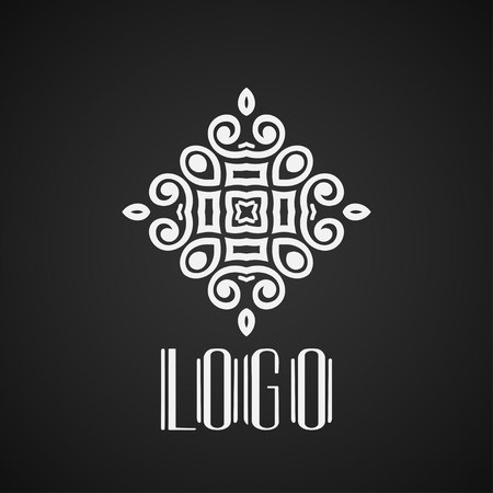 Beautiful emblem, badge for template logo in modern art deco styleのイラスト素材
